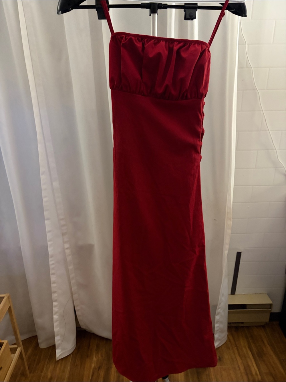 SHEIN Red Midi Strappy Dress